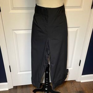 NWT Theme Black Cotton Stretch Capri Bow End Pants Elastic Waist 1X